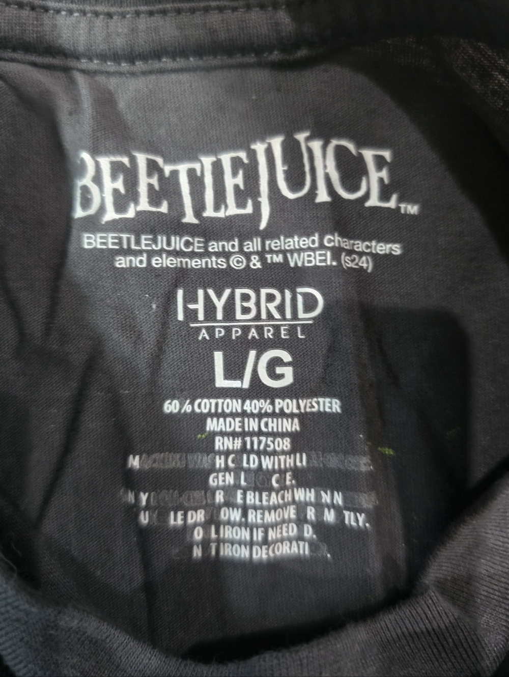 Beetlejuice Graphic Tshirt Charcoal Purple Green Size L - Picture 3 of 5